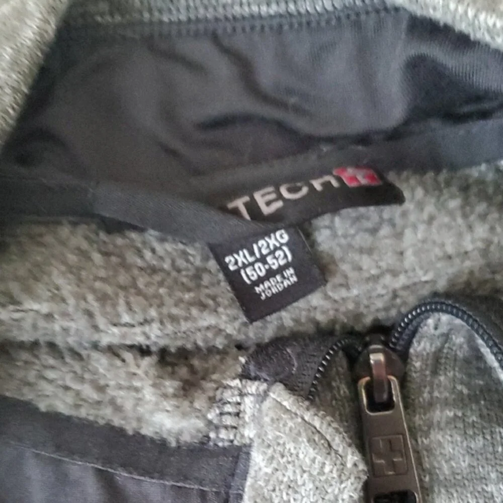 Gray Swiss Tech Full-Zip Fleece Lined 2XL Sweater Jacket - Picture 5 of 7